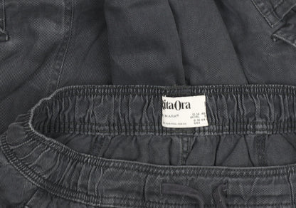 Primark Rita Ora Women's Black Cargo Twill Trousers Size 12