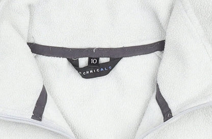 Technicals Women’s Grey 1/4 Zip Fleece Pullover Top Size 10