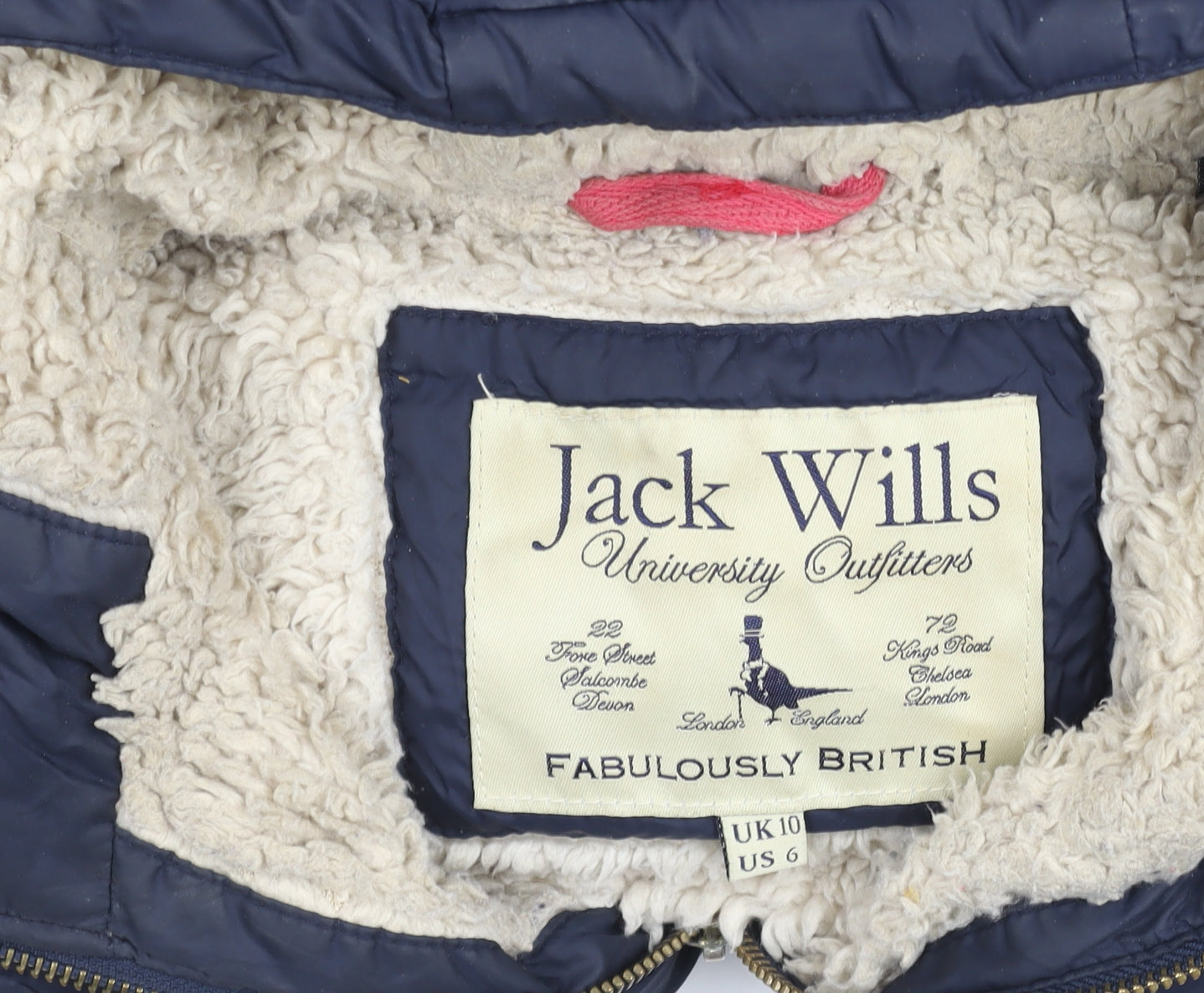 Womens UK Size 10 Jack Wills Blue Puffer Jacket