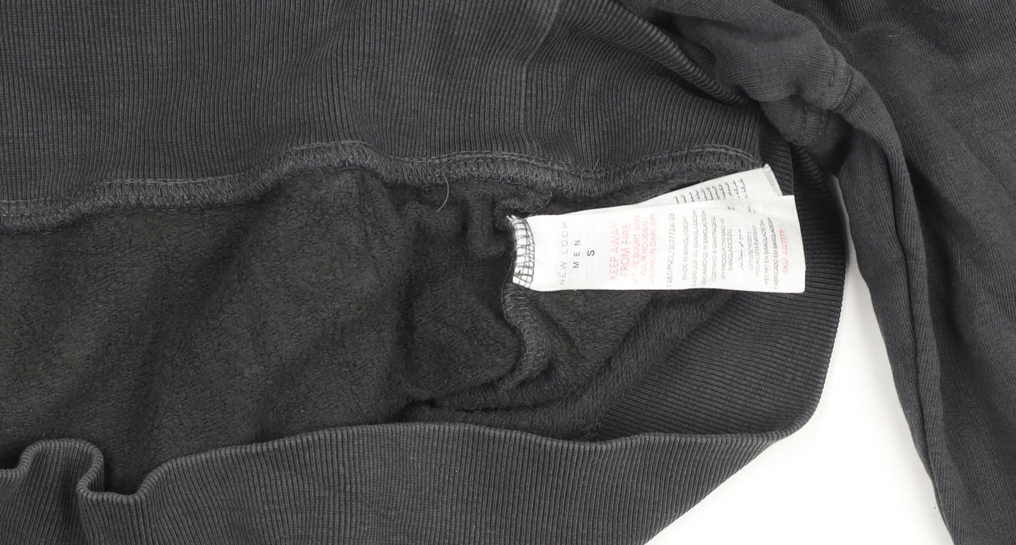 Mens UK Size S New Look Black Pullover Hoodie