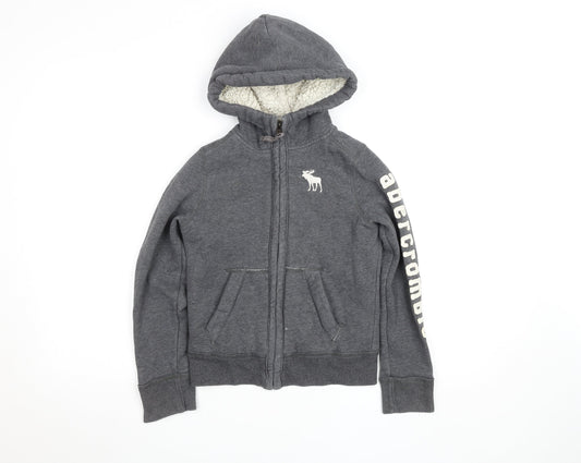 Boys UK Size S abercrombie kids Grey Full Zip Hoodie