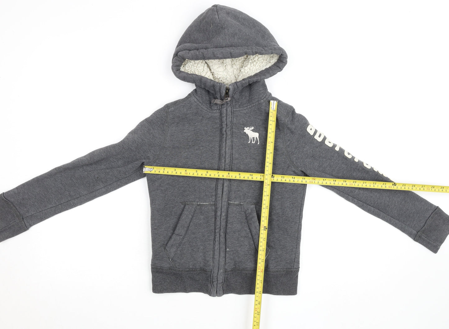 Boys UK Size S abercrombie kids Grey Full Zip Hoodie