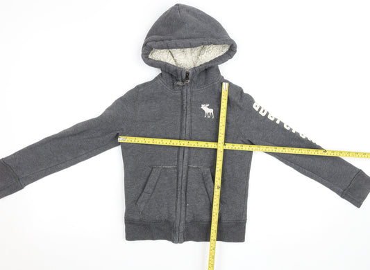 Boys UK Size S abercrombie kids Grey Full Zip Hoodie