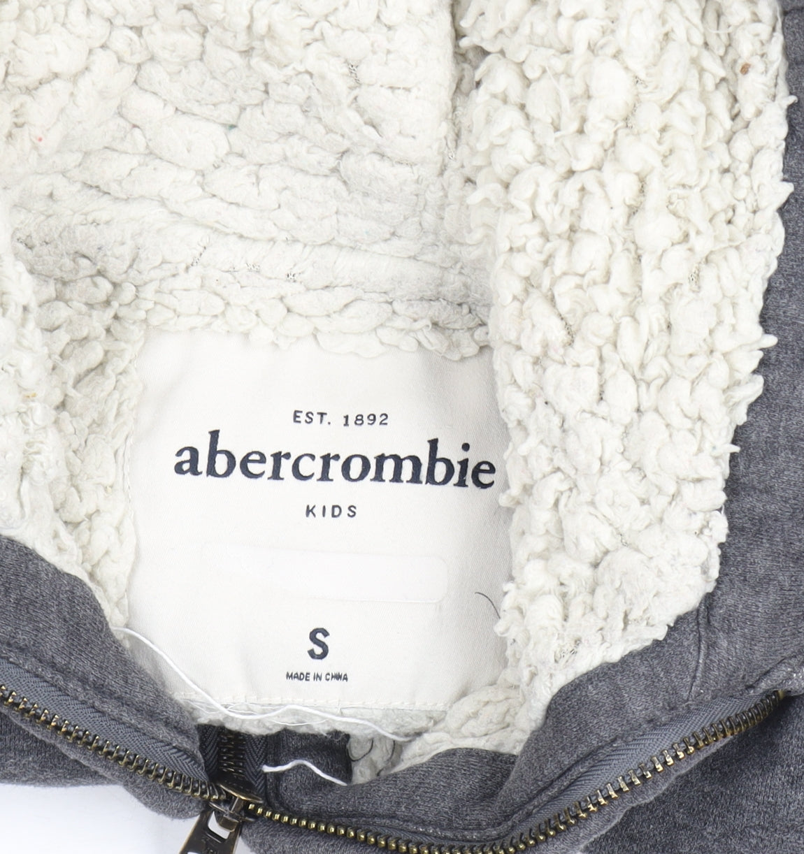 Boys UK Size S abercrombie kids Grey Full Zip Hoodie
