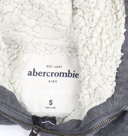Boys UK Size S abercrombie kids Grey Full Zip Hoodie