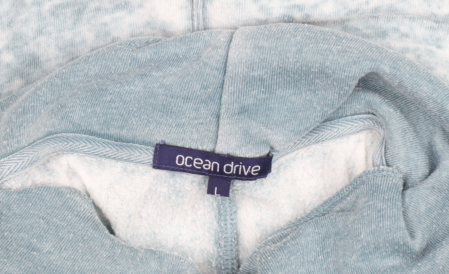 Womens UK Size L Ocean Drive Blue Basic T-Shirt