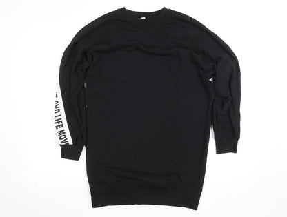 Womens UK Size 8 Topshop Black Tunic Sweatshirt