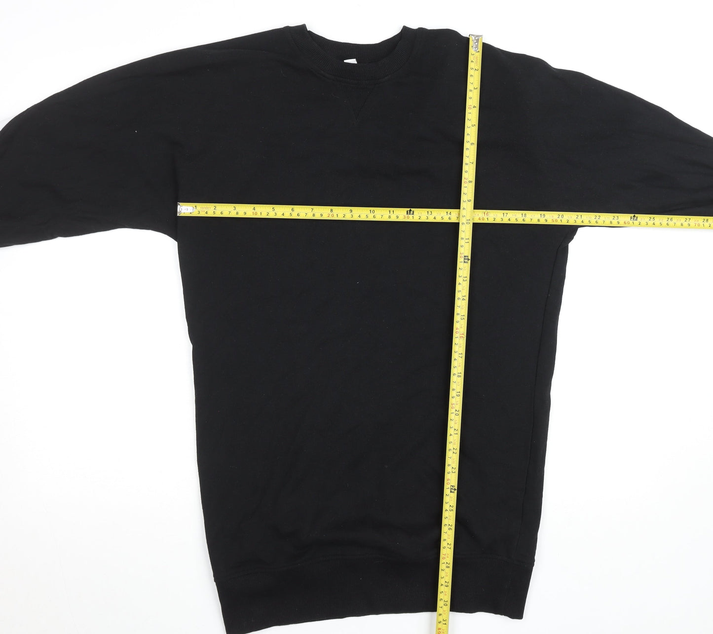 Womens UK Size 8 Topshop Black Tunic Sweatshirt