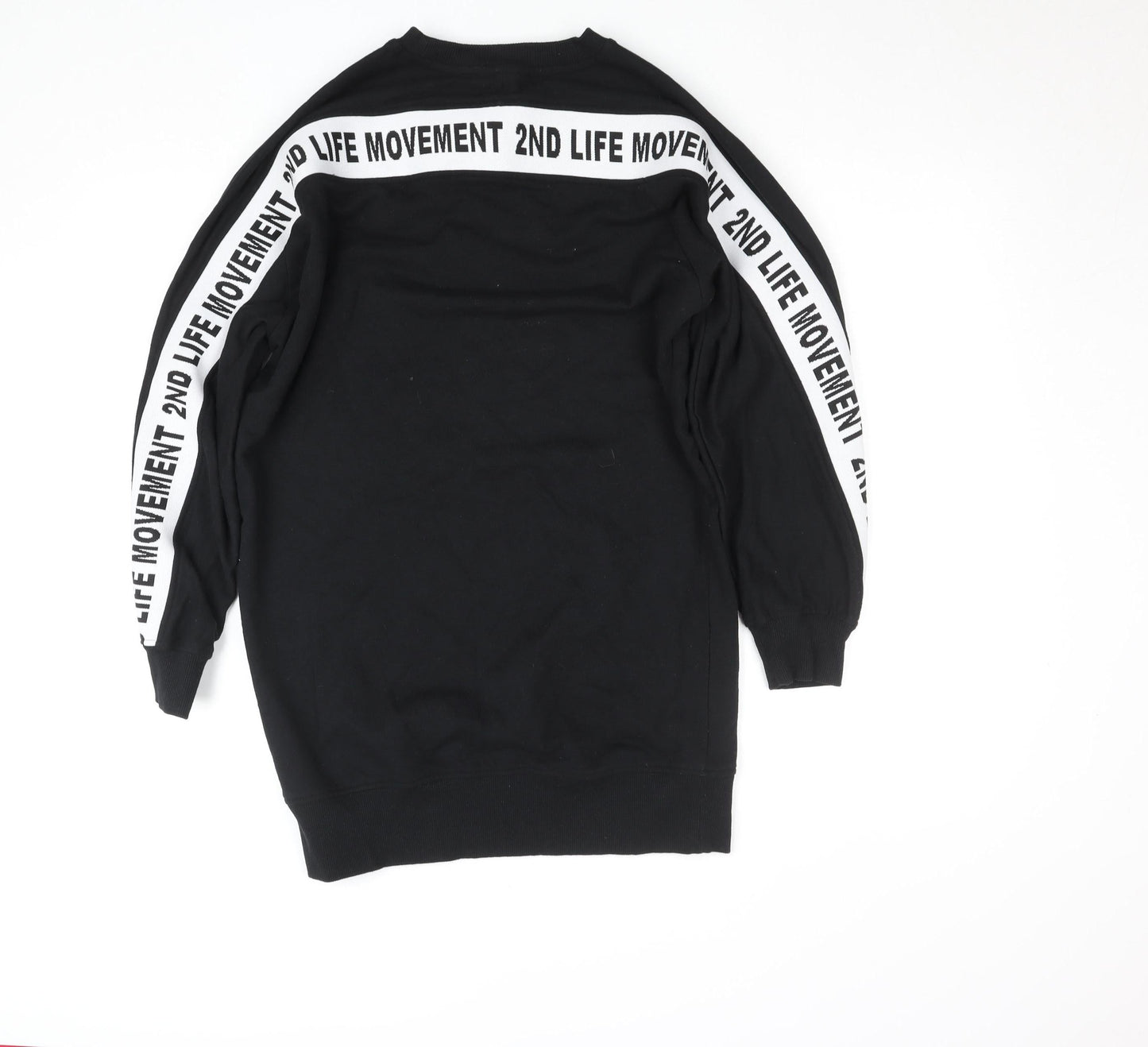 Womens UK Size 8 Topshop Black Tunic Sweatshirt