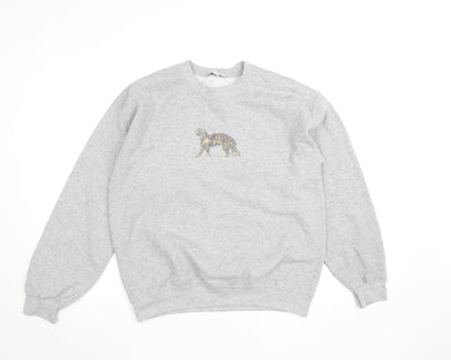 Womens UK Size M Topshop Grey Pullover Sweatshirt