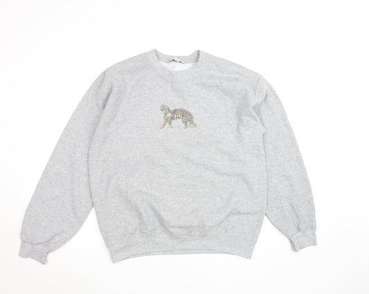 Womens UK Size M Topshop Grey Pullover Sweatshirt