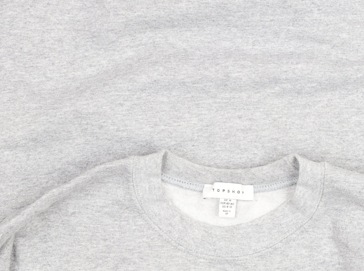 Womens UK Size M Topshop Grey Pullover Sweatshirt