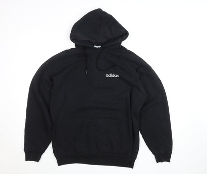 Adidas Womens Black XL Pullover Hoodie with Logo Print