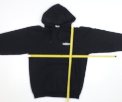 Adidas Womens Black XL Pullover Hoodie with Logo Print