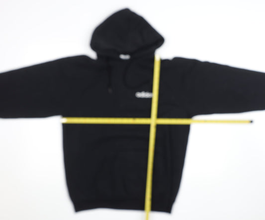 Adidas Womens Black XL Pullover Hoodie with Logo Print