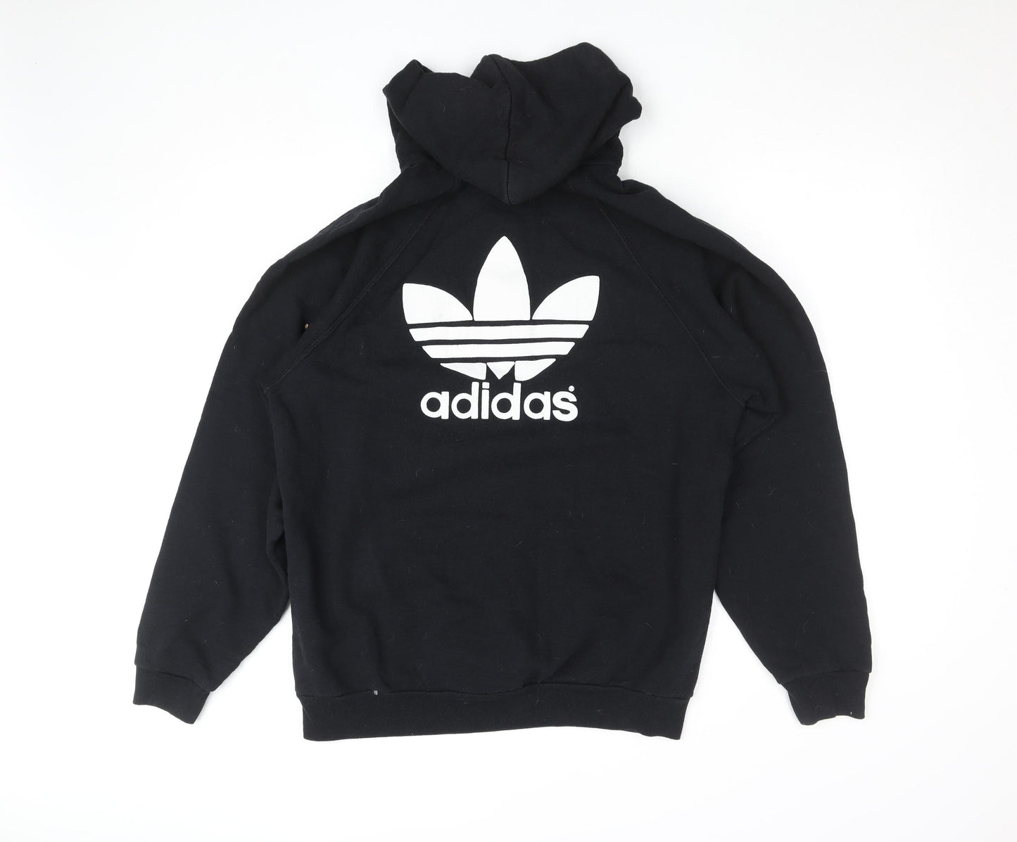 Adidas Womens Black XL Pullover Hoodie with Logo Print