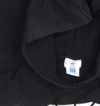 Adidas Womens Black XL Pullover Hoodie with Logo Print