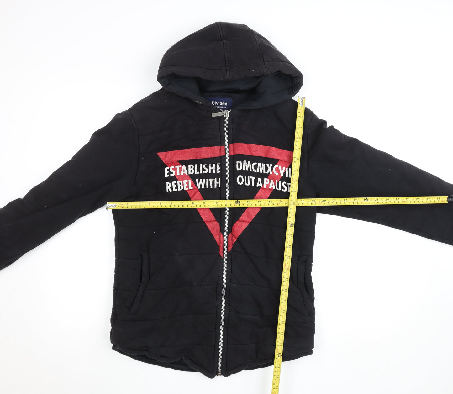 Mens UK Size L Divided Black Bomber Jacket