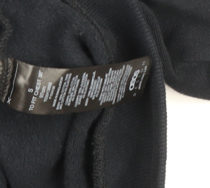 Mens UK Size S ASOS DESIGN Black Pullover Hoodie