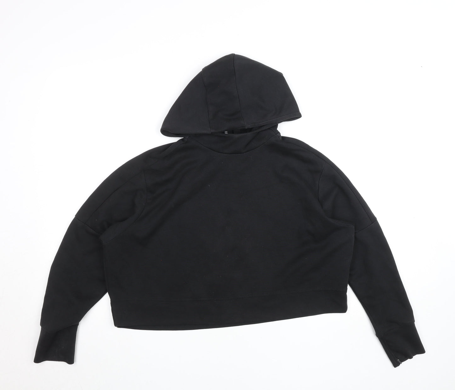 Adidas Womens Black Hoodie Size L Relaxed Fit Pullover Sweatshirt