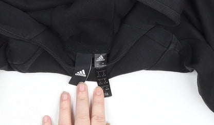 Adidas Womens Black Hoodie Size L Relaxed Fit Pullover Sweatshirt