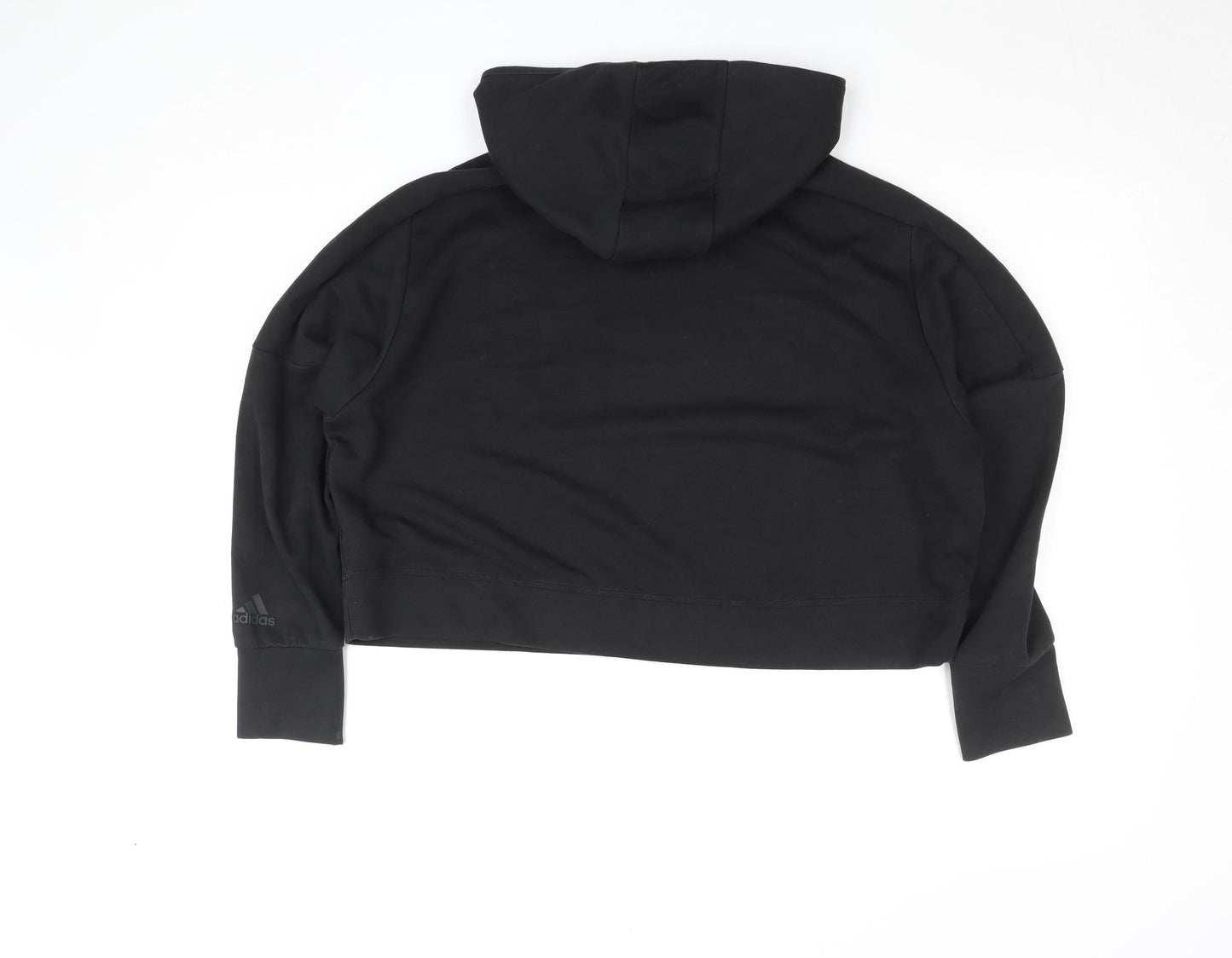 Adidas Womens Black Hoodie Size L Relaxed Fit Pullover Sweatshirt