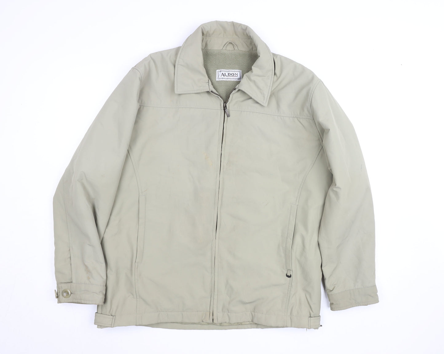 Aldon Men's Beige L Basic Polyester Full Zip Lined Jacket