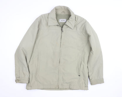 Aldon Men's Beige L Basic Polyester Full Zip Lined Jacket