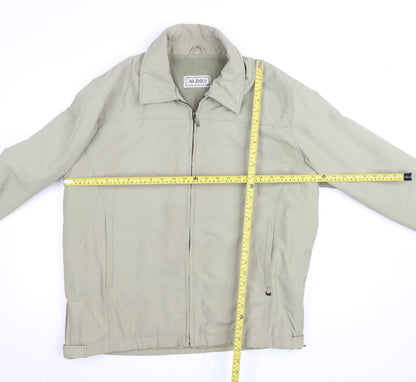 Aldon Men's Beige L Basic Polyester Full Zip Lined Jacket