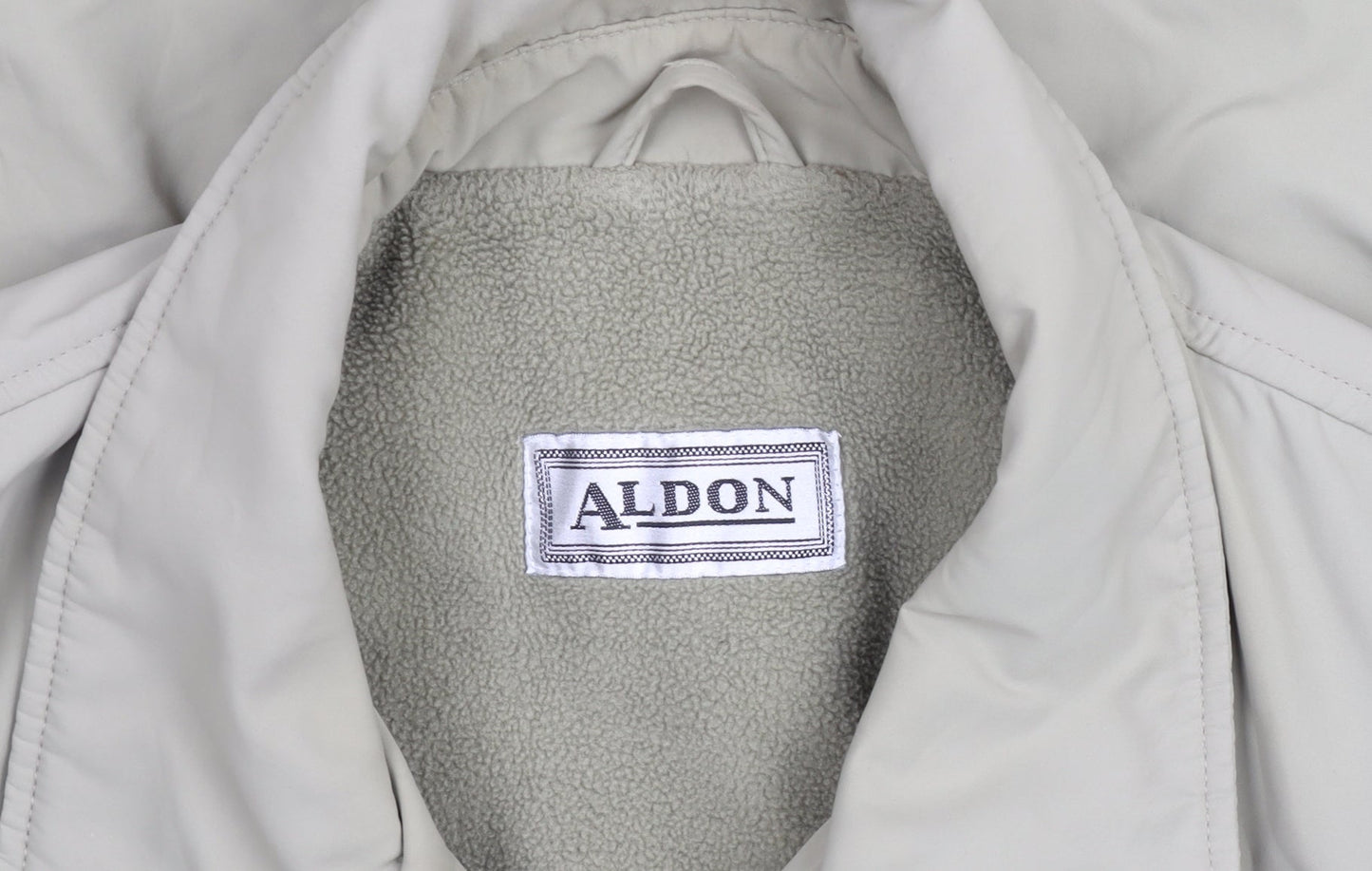 Aldon Men's Beige L Basic Polyester Full Zip Lined Jacket