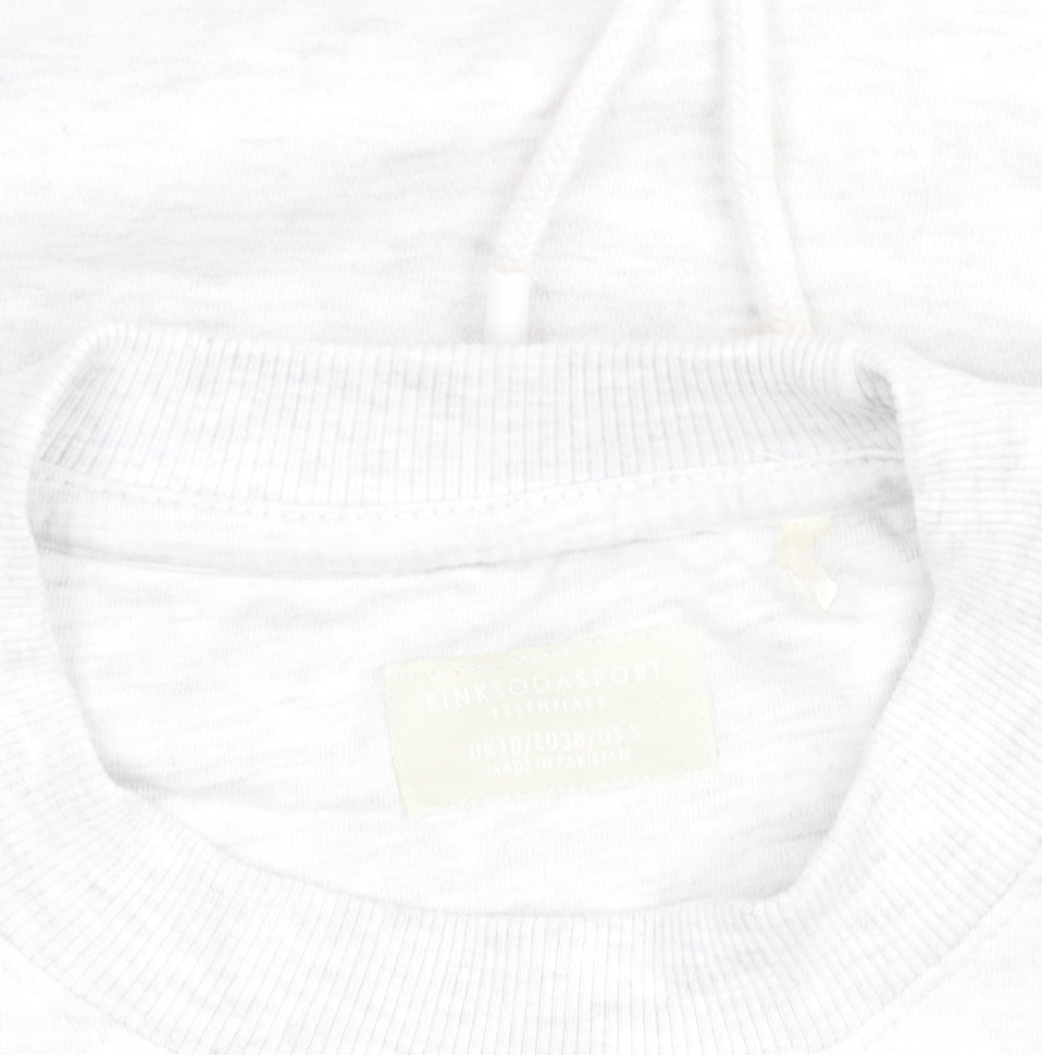 Womens UK Size 10 Pink Soda Sport White Pullover Sweatshirt