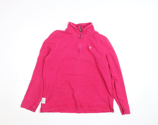 Crew Clothing Co Womens Pink 1/2 Zip Cotton Sweatshirt Size 6