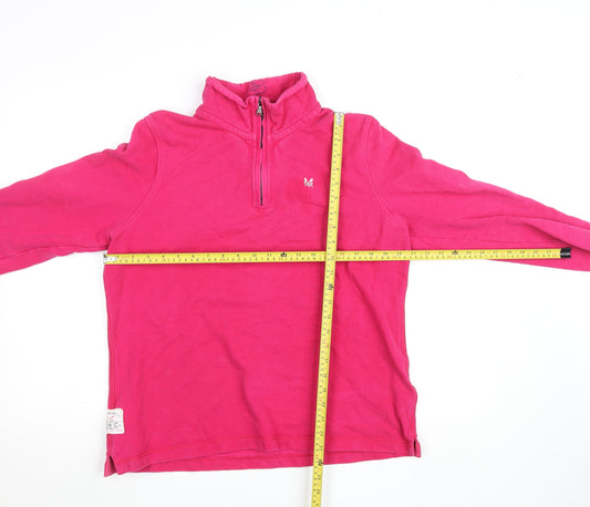 Crew Clothing Co Womens Pink 1/2 Zip Cotton Sweatshirt Size 6