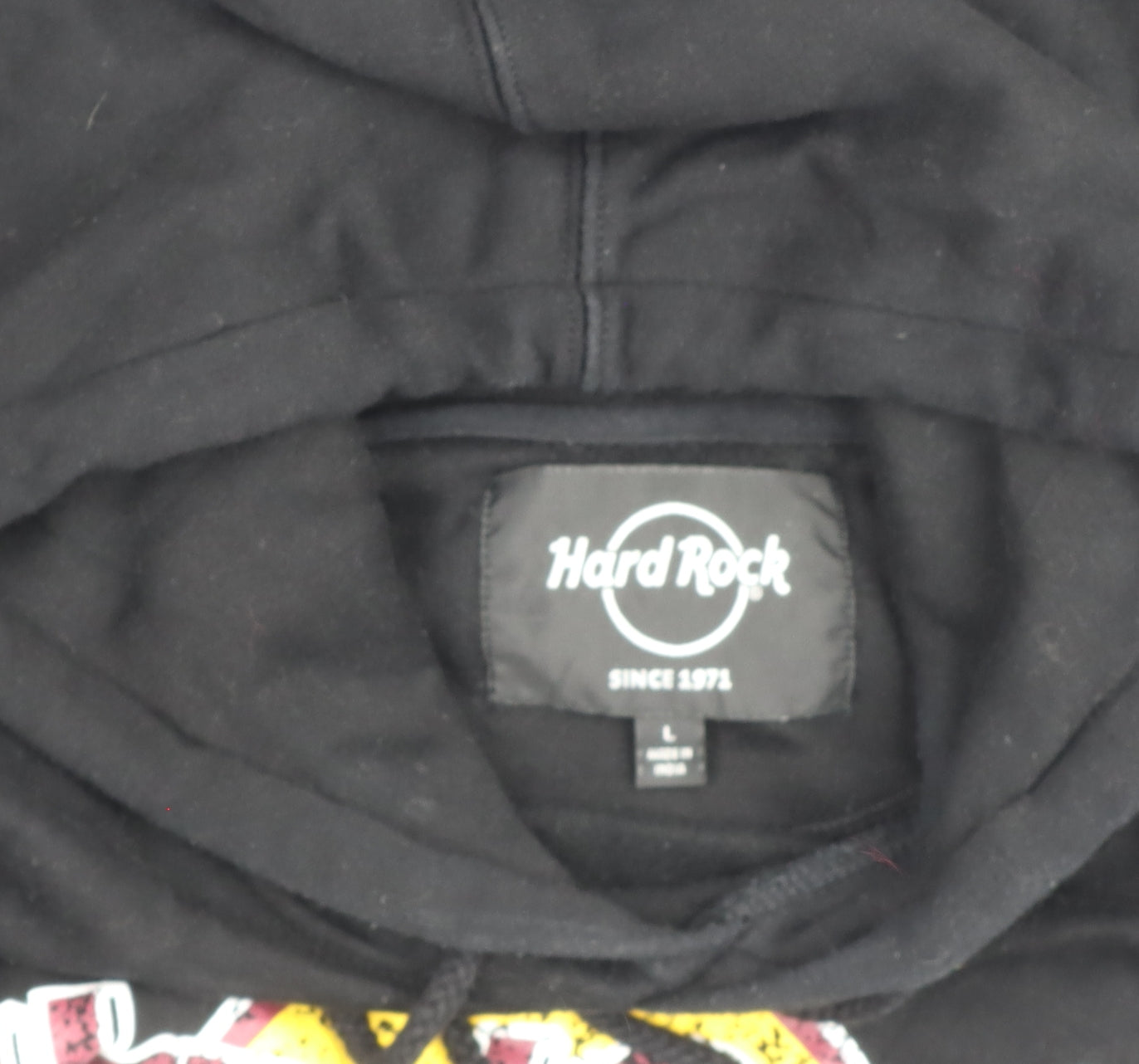 Mens UK Size L Hard Rock Black Pullover Hoodie