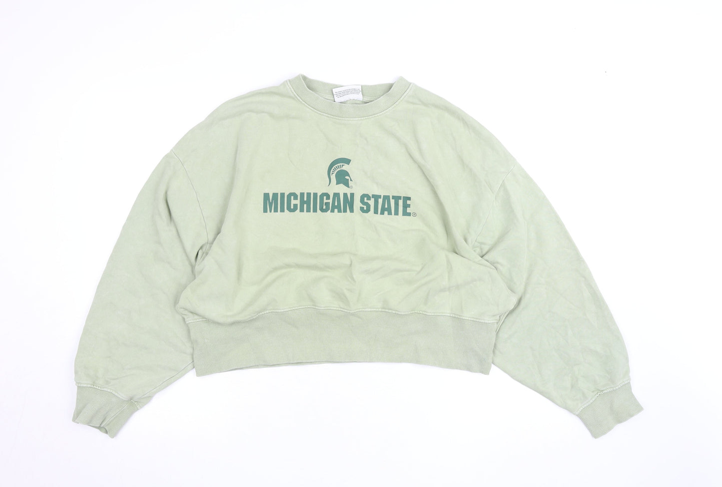 Womens UK Size XS MSU Green Pullover Sweatshirt