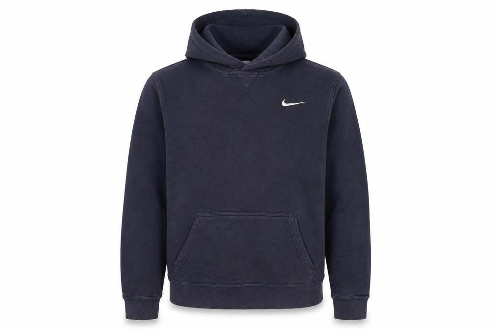 Front view of Nike Teens Blue Pullover Hoodie XL Logo Fleece Sweatshirt