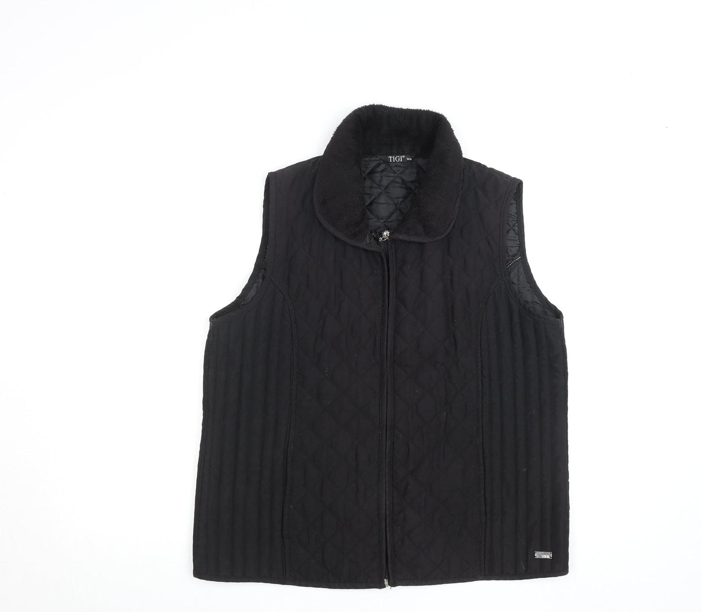 Womens UK Size M TIGI Black Quilted Coat