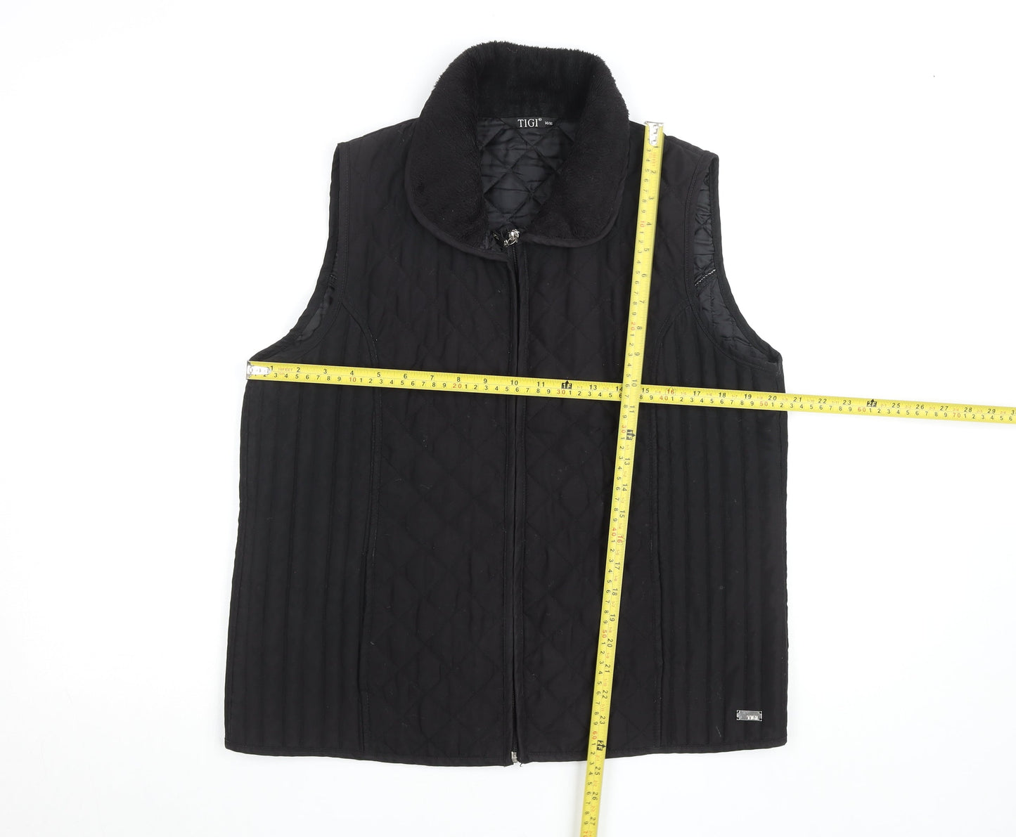 Womens UK Size M TIGI Black Quilted Coat