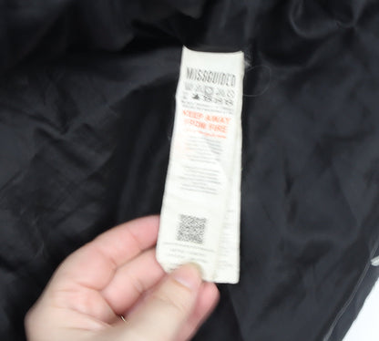 Missguided x Playboy Women’s Black Hooded Puffer Jacket Size 10