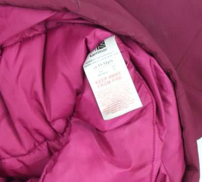 Karrimor Teens Pink Hooded Puffer Jacket Size 12 Winter Coat