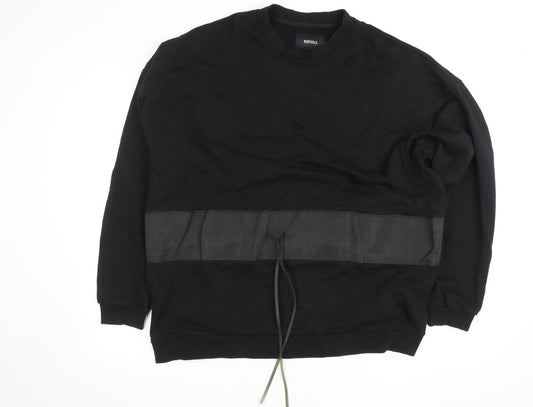 Berthold Men's Black Cotton Crew Neck Pullover Jumper L