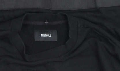 Berthold Men's Black Cotton Crew Neck Pullover Jumper L