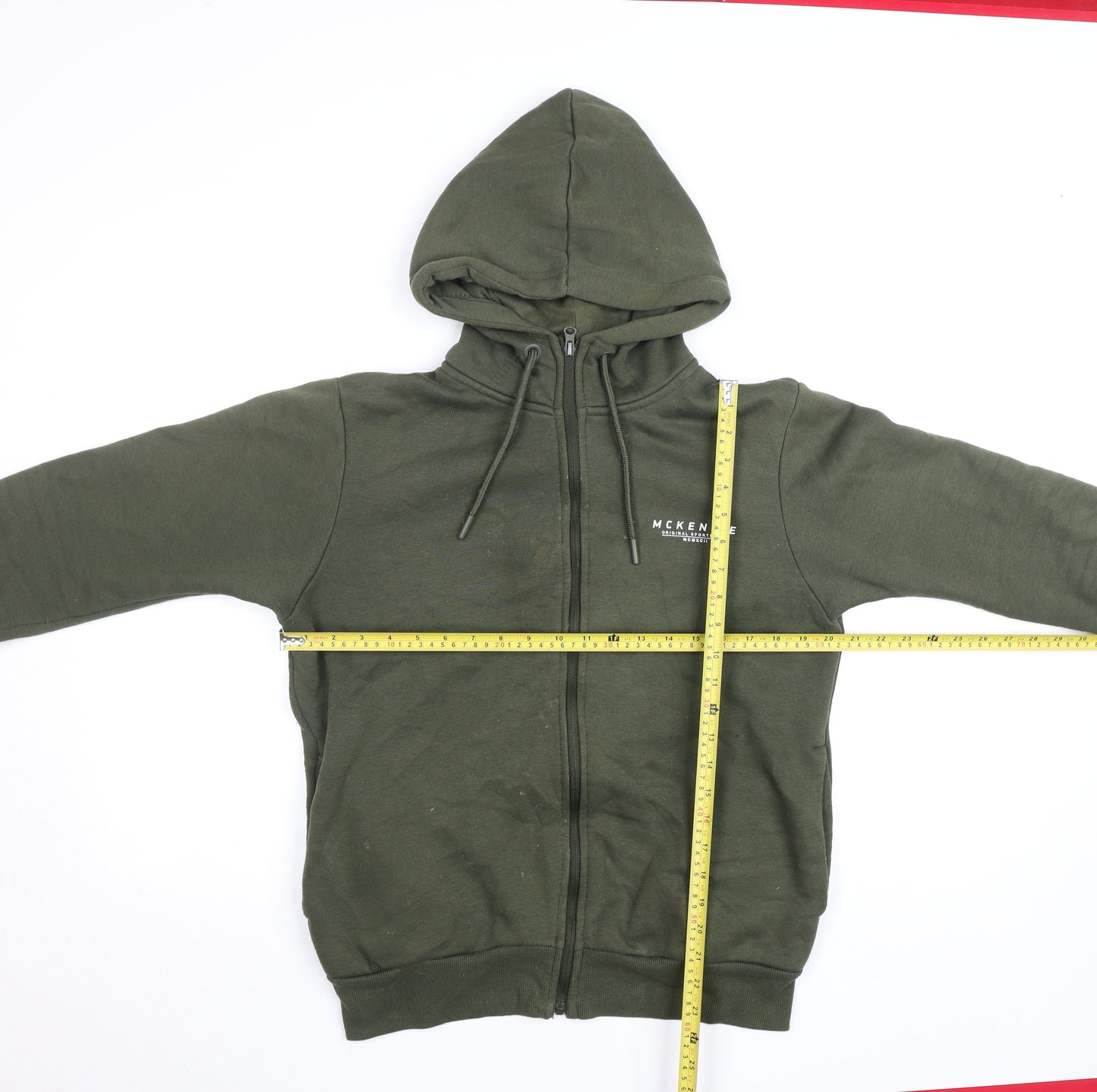 Mens UK Size M McKenzie Green Full Zip Hoodie