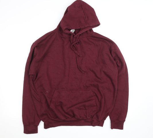 Mens UK Size XL Club Classic Red Pullover Hoodie