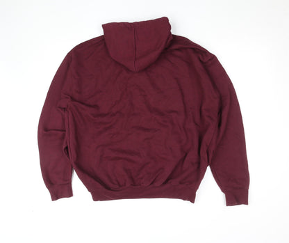 Mens UK Size XL Club Classic Red Pullover Hoodie