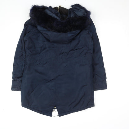 Unisex Adults UK Size 10 M&Co Blue Parka Coat