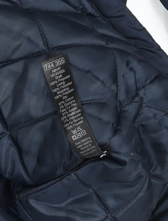 Unisex Adults UK Size 10 M&Co Blue Parka Coat