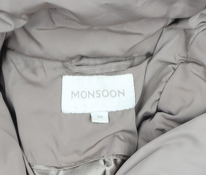 Womens UK Size M Monsoon Beige Puffer Jacket