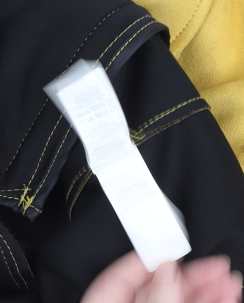 Primark Women's Yellow Faux Suede Biker Jacket Size 12