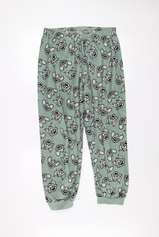 Primark Women’s Green Tom and Jerry Fleece Pyjama Bottoms Size 12